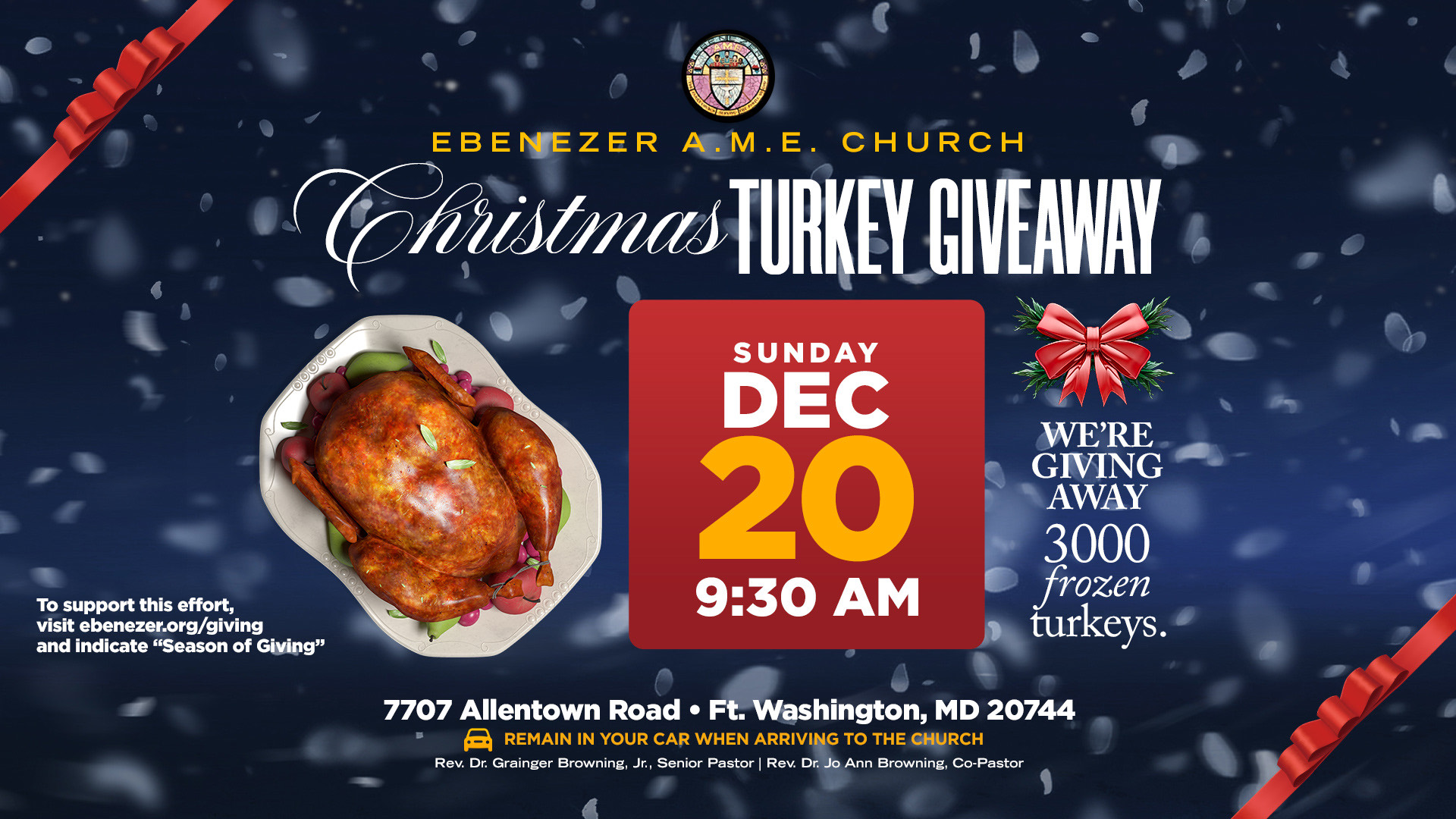 Christmas Turkey Giveaway Ebenezer A M E Church