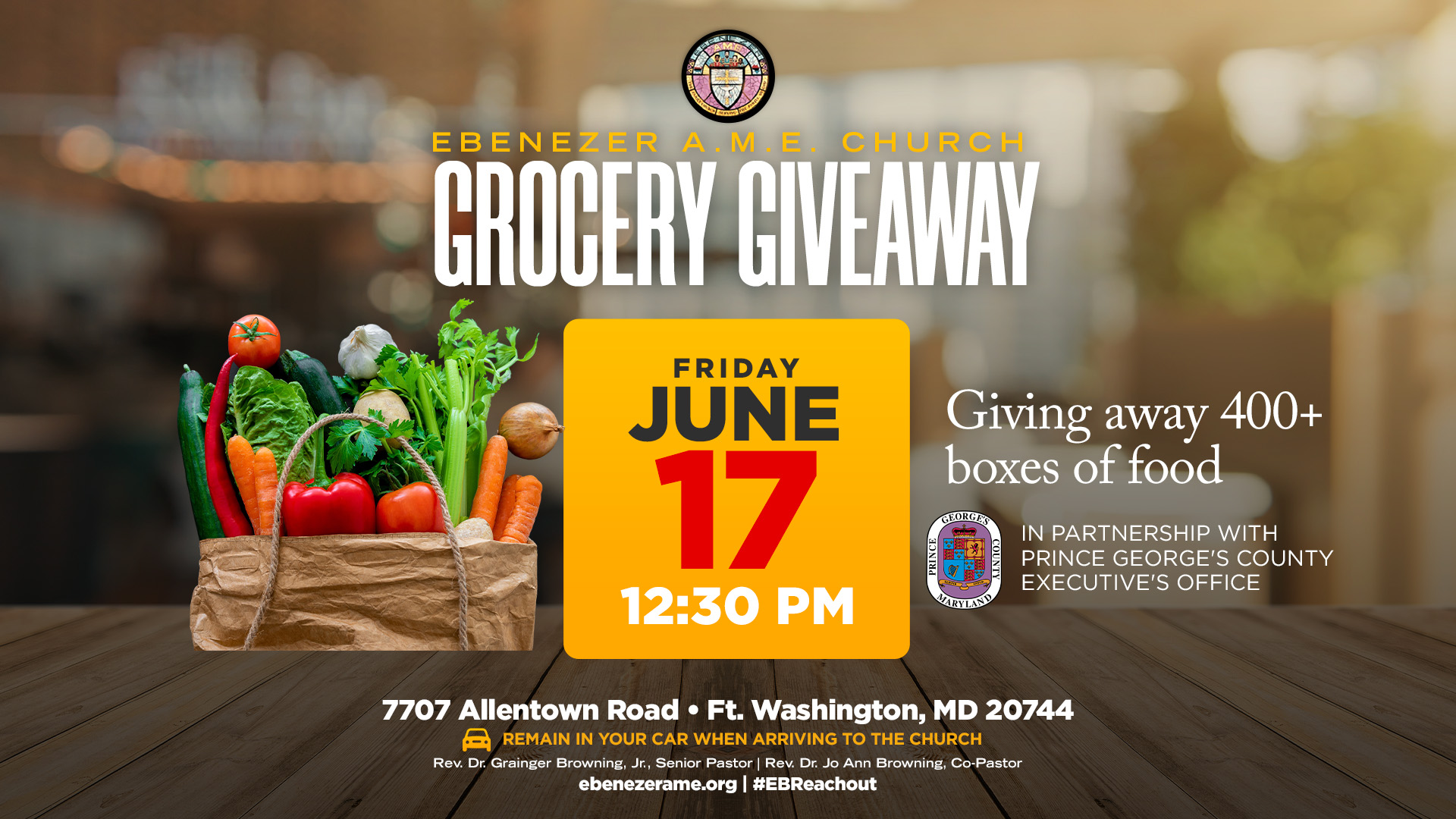 June 17 Food Giveaway Ebenezer A M E Church