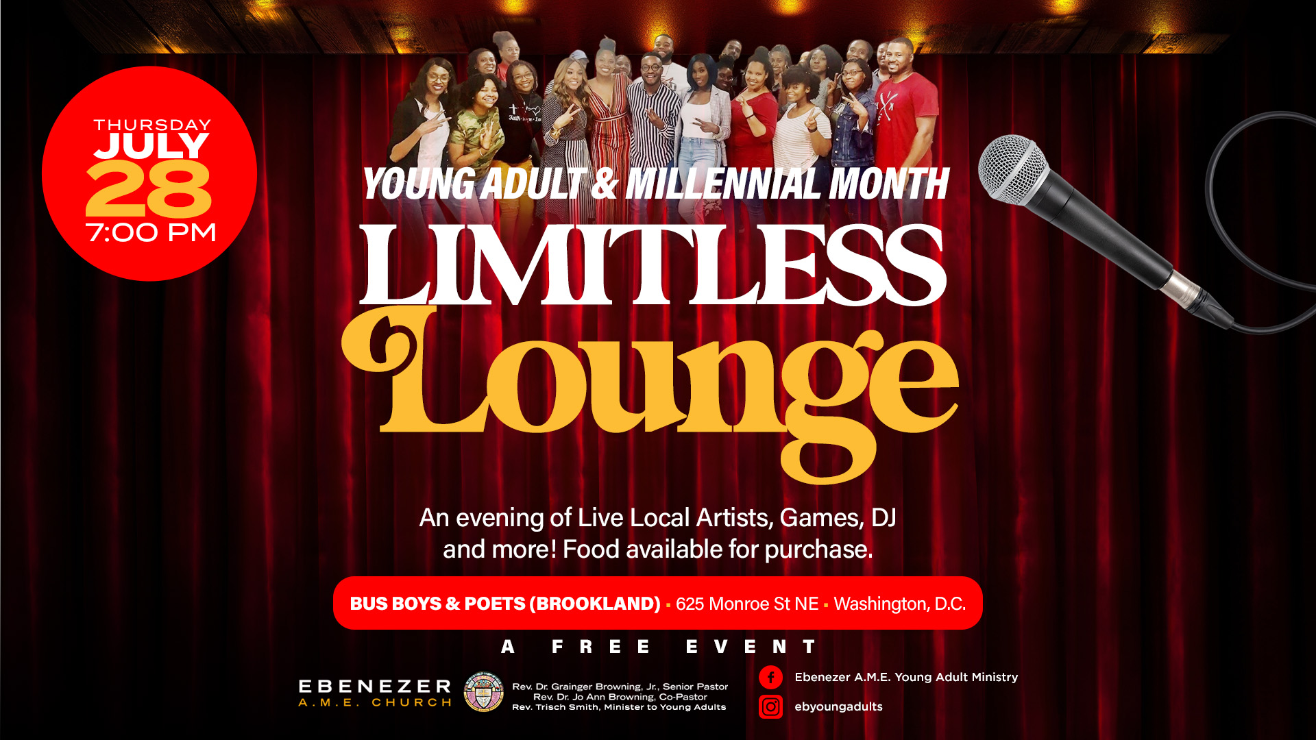 Young Adult Millennial Month LIMITLESS Lounge Ebenezer A M E Church