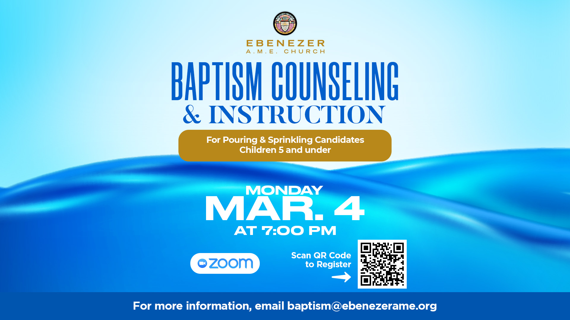 Baptism for Pouring & Sprinkling on March 4