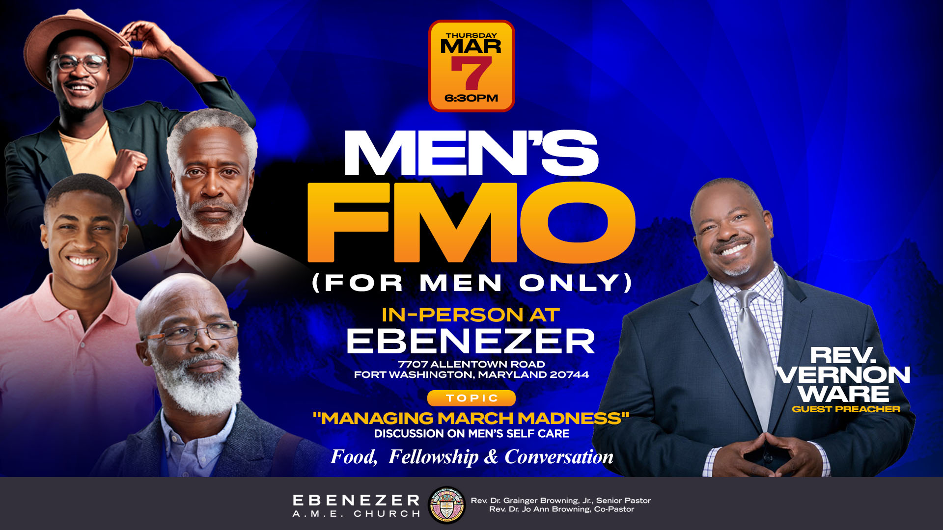 Men's FMO on March 7 with Rev. Vernon Ware