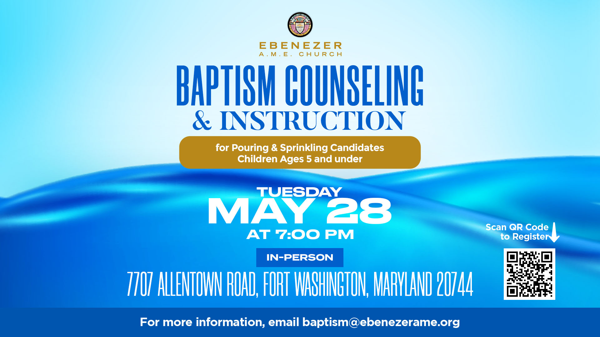 Baptism Pouring & Sprinkling on May 28