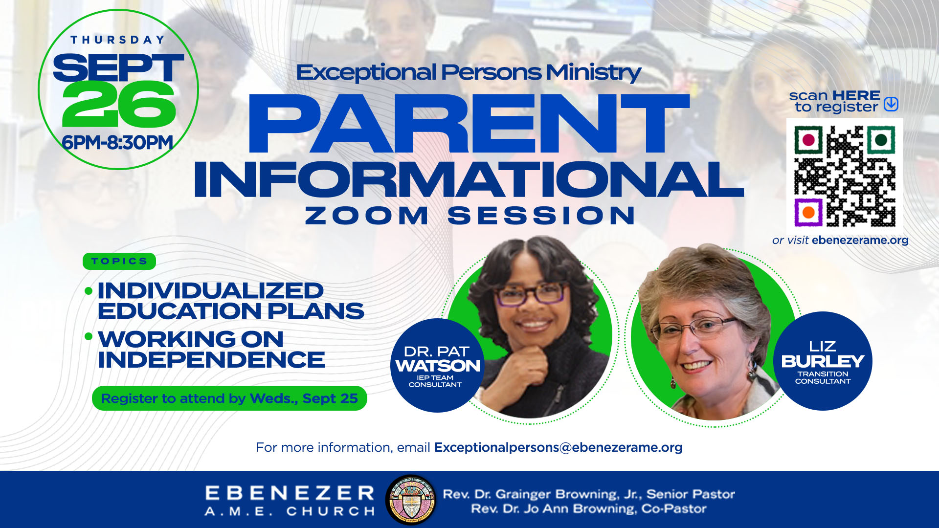 Sept 26 Exceptional Persons Ministry Parent info Session