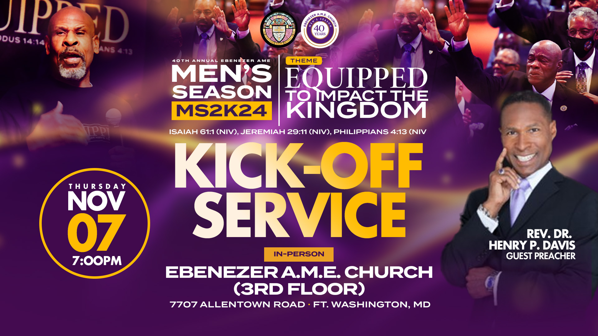 Men's Season Kickoff with Rev. Dr. Henry Davis 