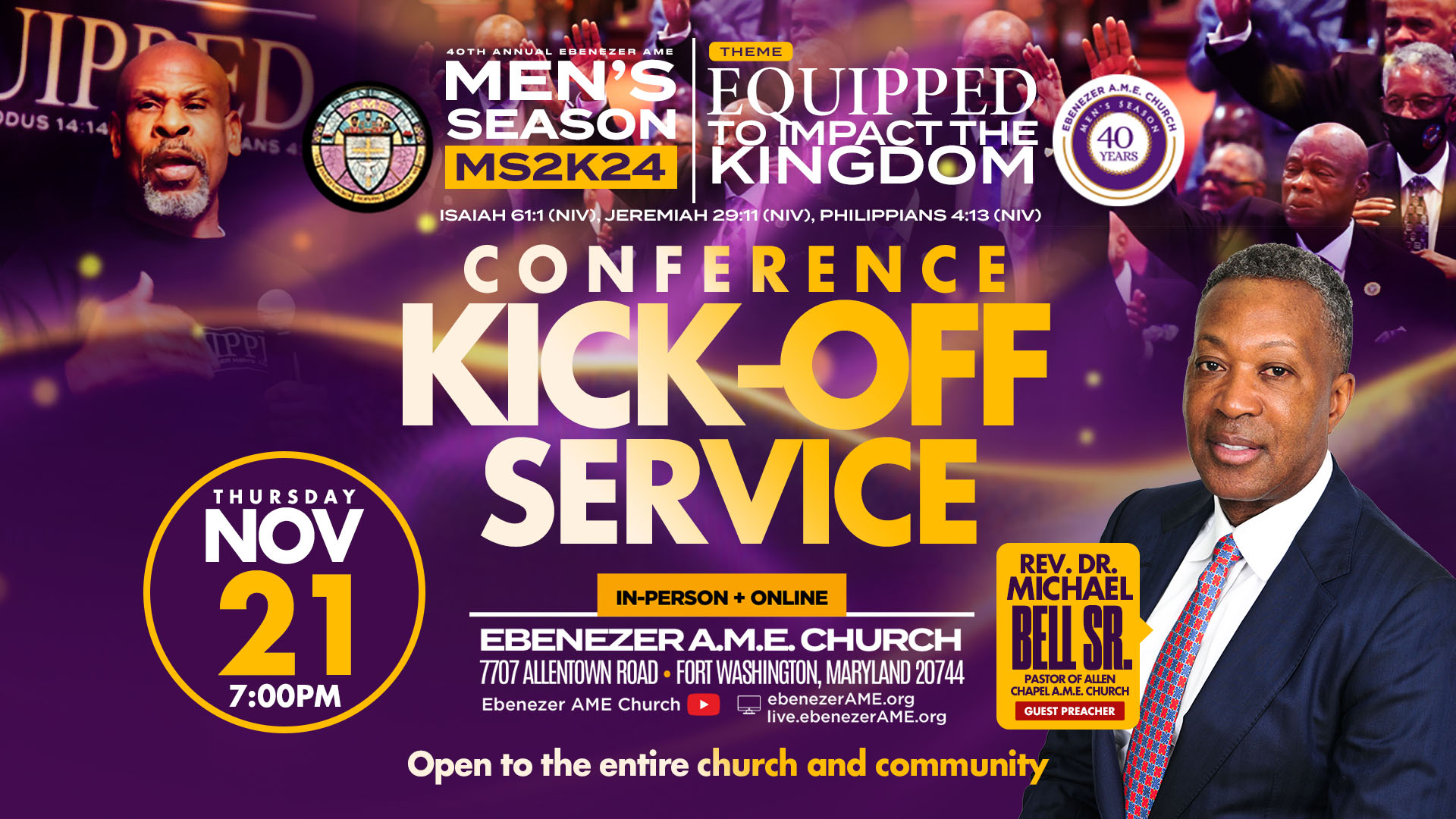 Men's Conference Kick off Service with Rev. Dr. Michael Bell