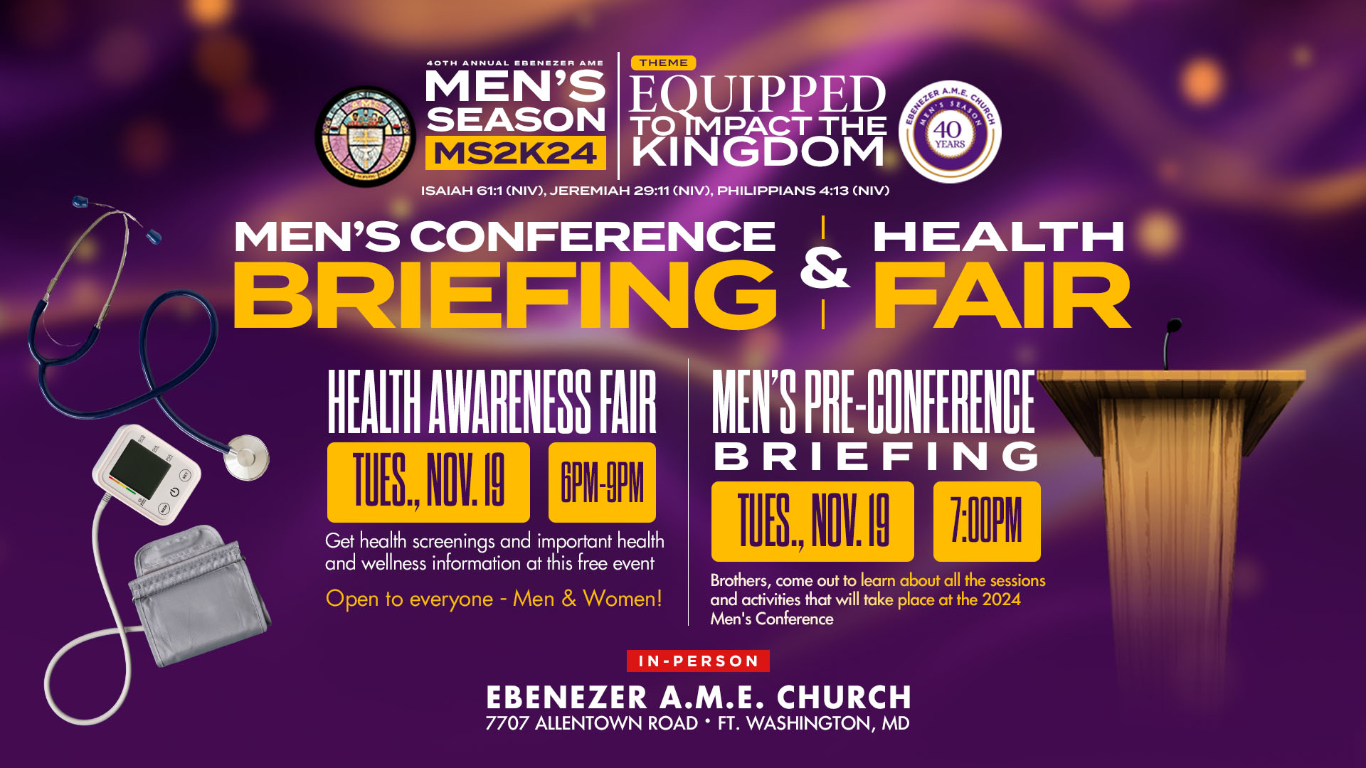 2024 Men's Conference Briefing & Health Fair