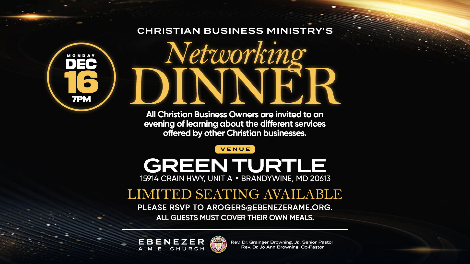 Christian Biz Ministry Networking Dinner