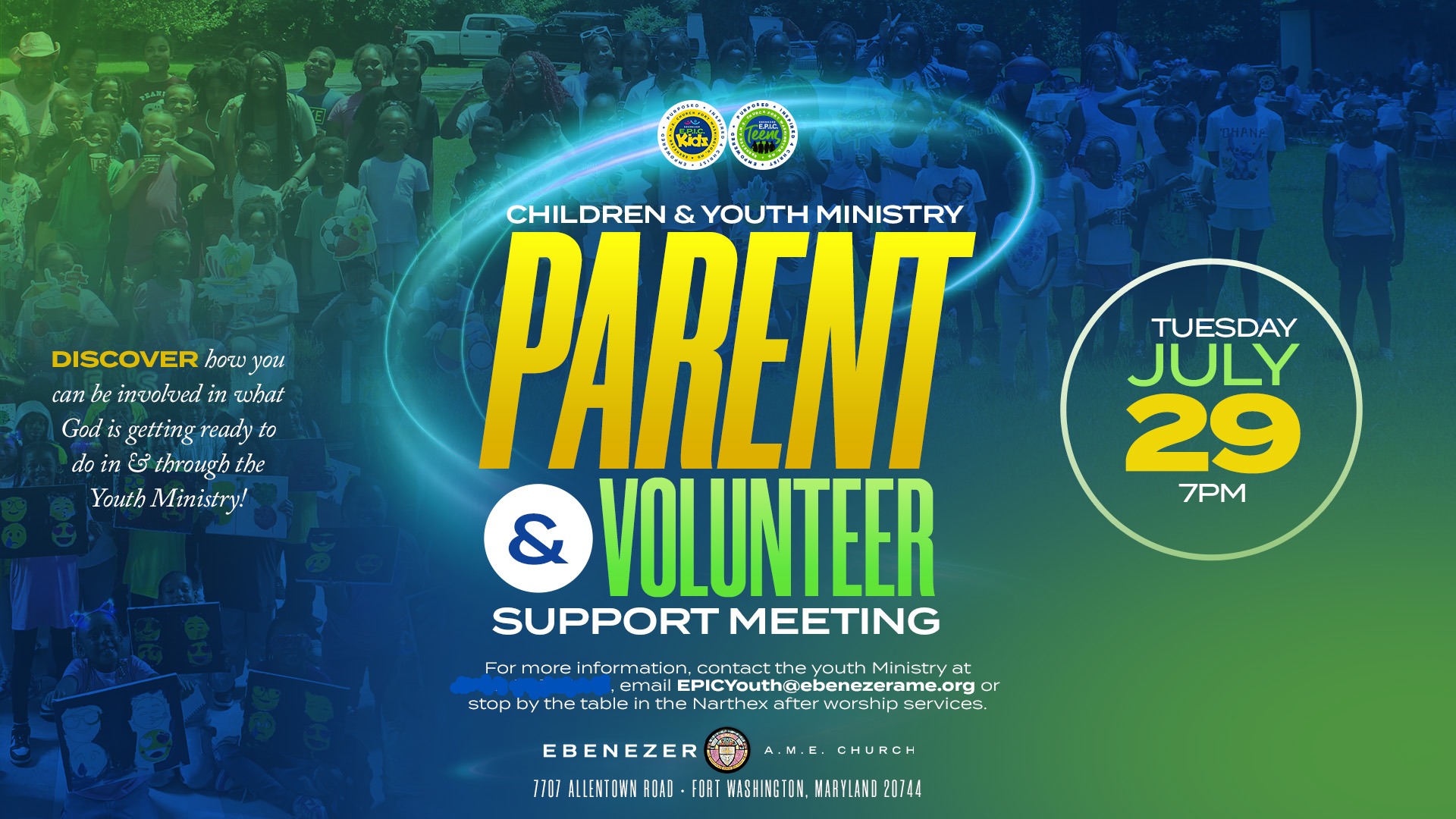 Youth Ministry Special Meeting on July 29