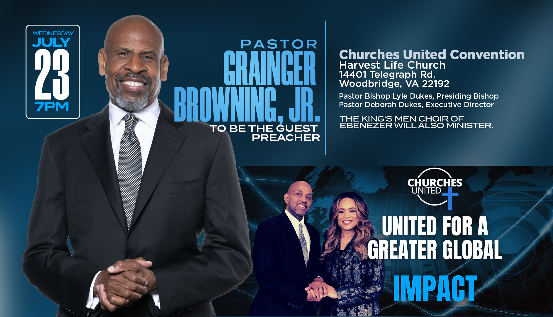 Pastor Grainger Guest Preacher at Churches United Convention on July 23