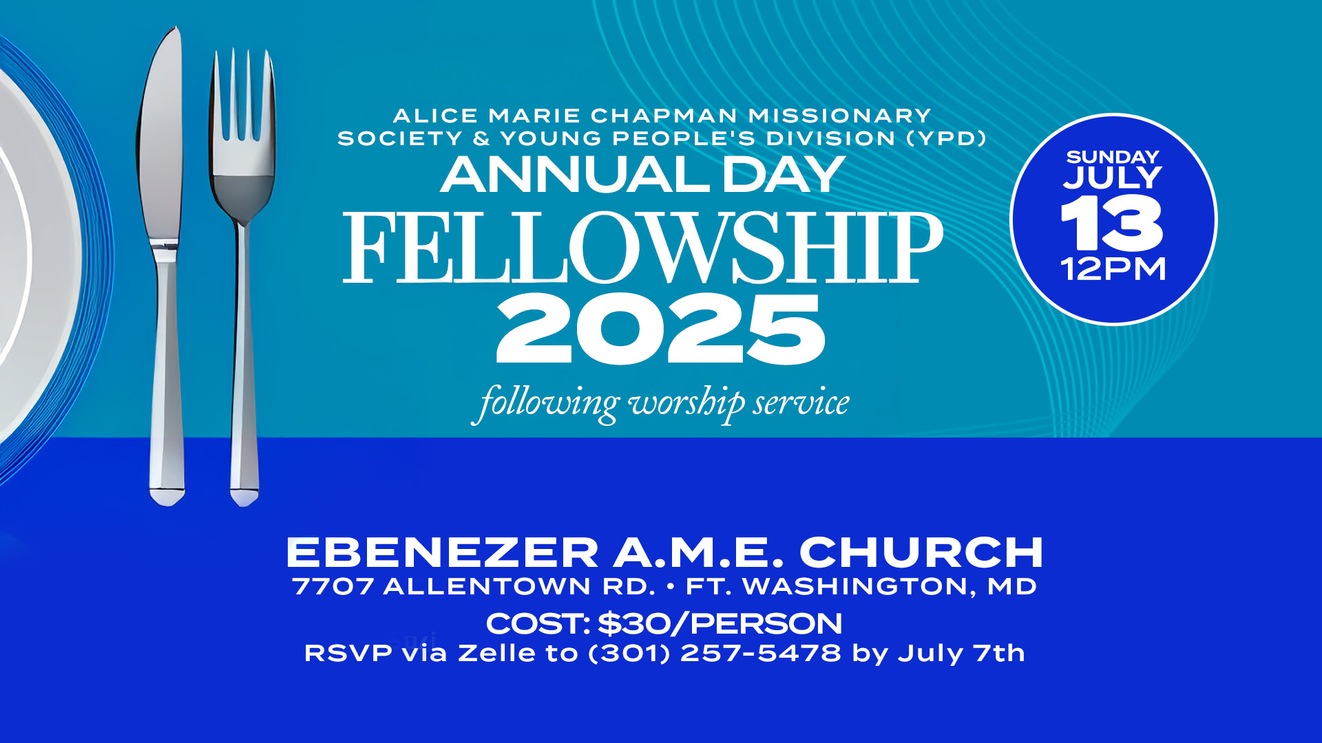Missionary Annual Fellowship on Sun. July 13