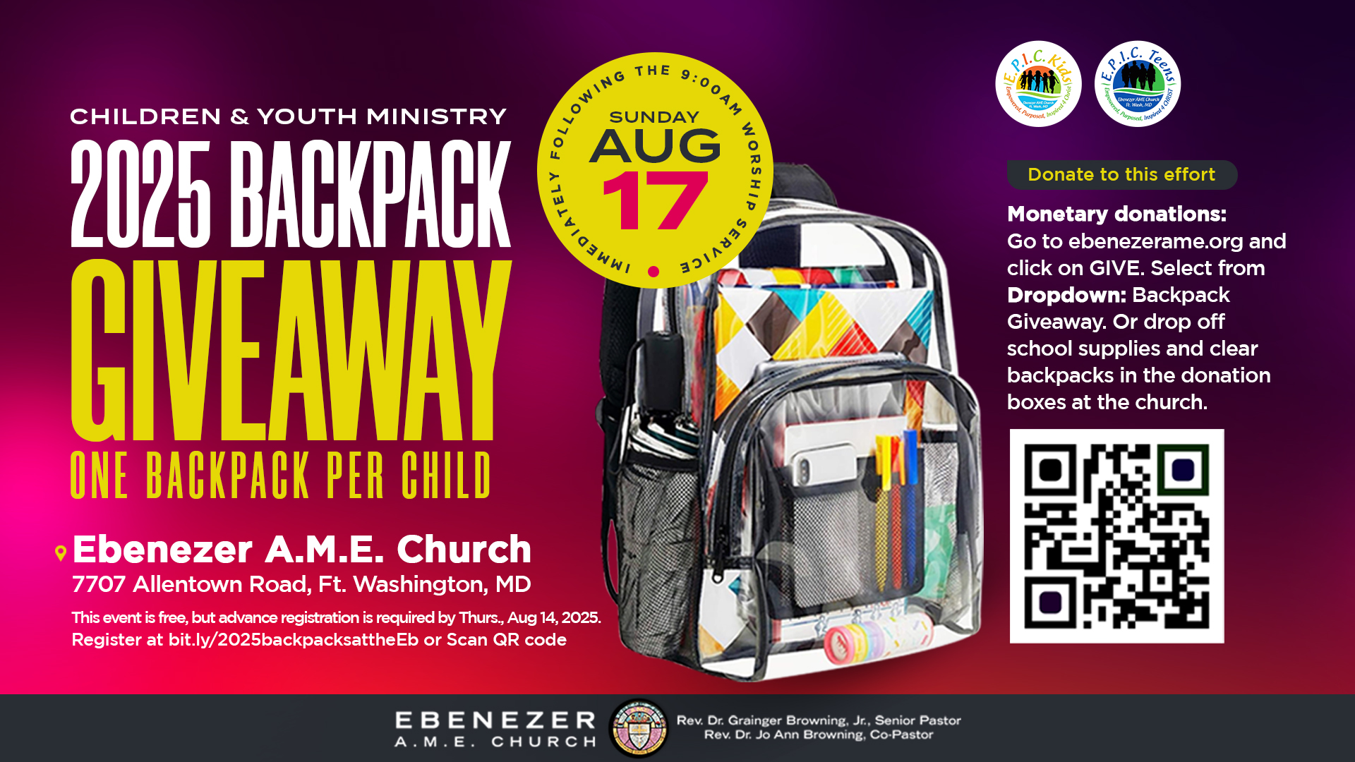 2025 Backpack Giveaway