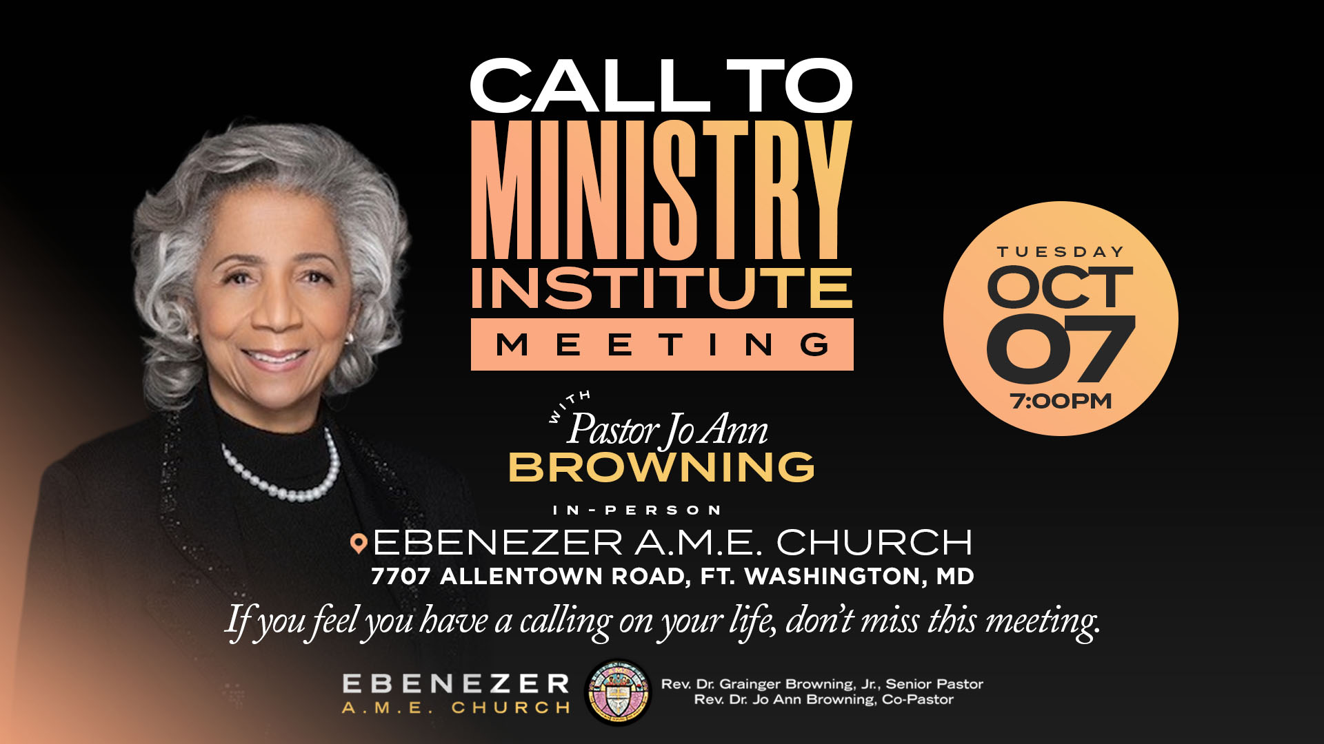 Call to Ministry Meeting with Pastor Jo Ann Browning