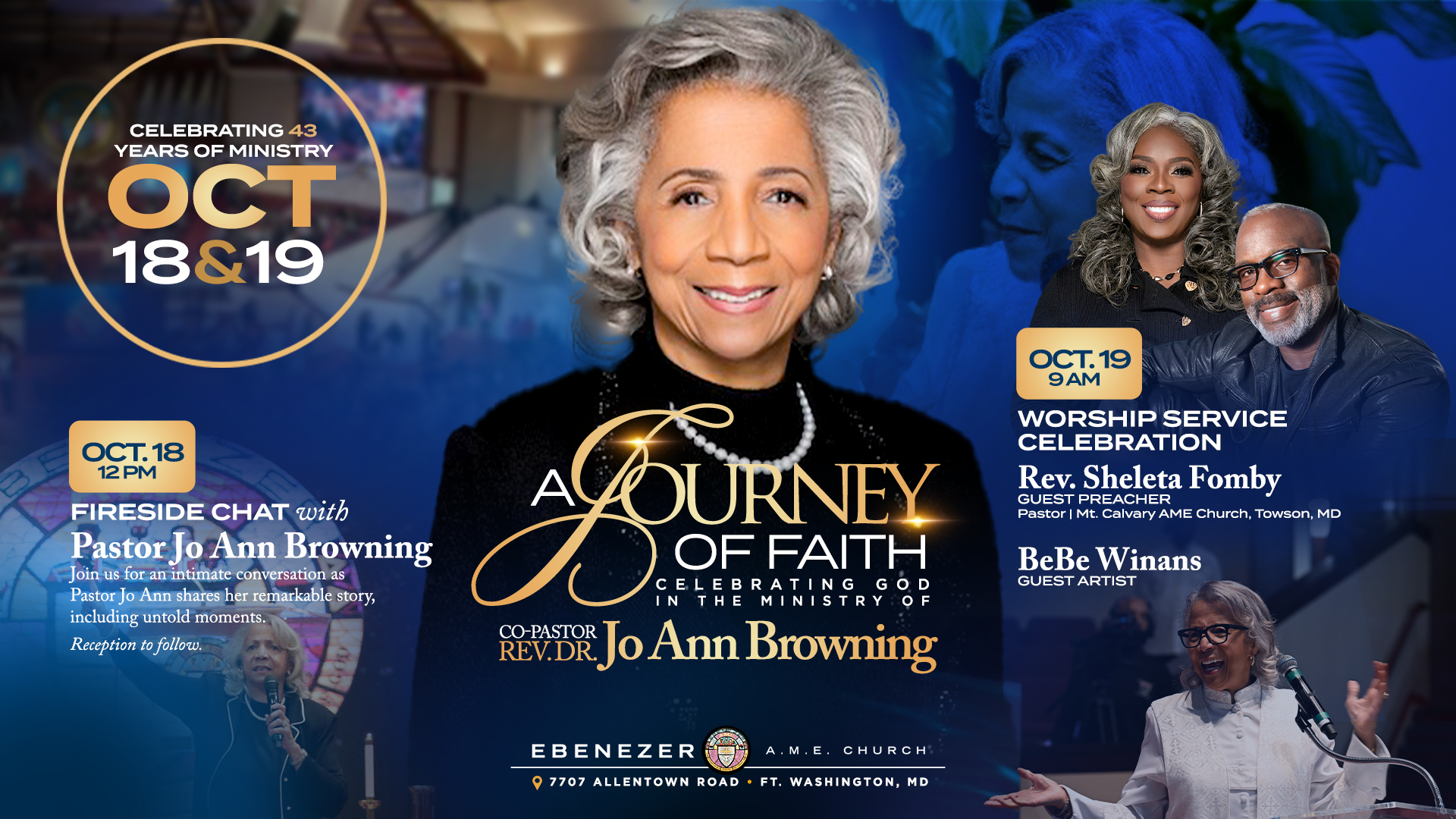 Pastor Jo Ann's Journey of Faith Celebration on Oct 18 -19