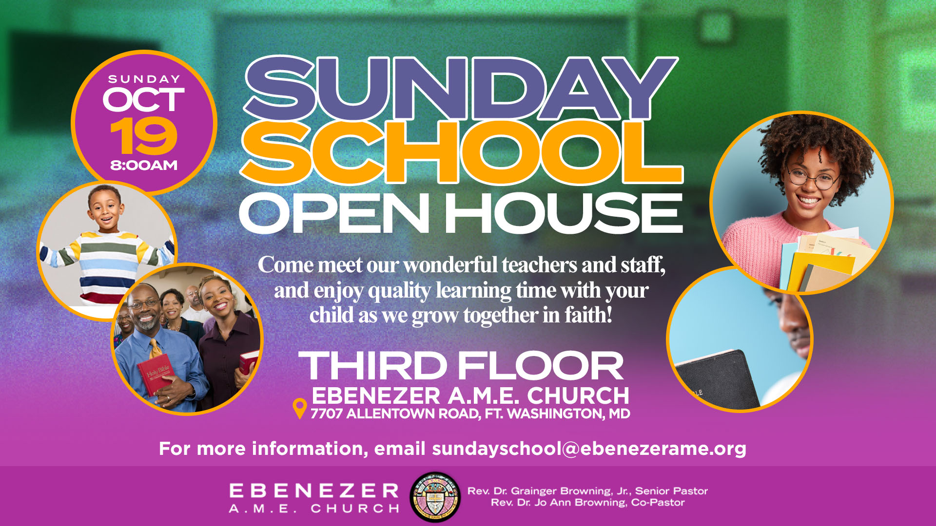 Sunday School Open House on Sun. Oct 19