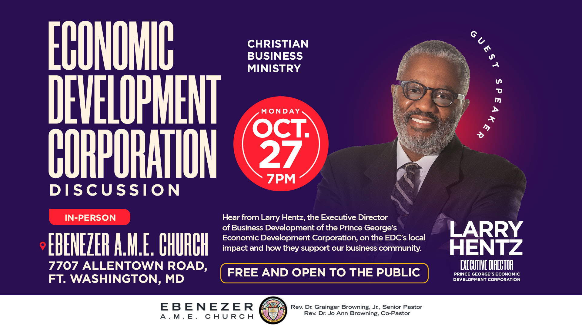 Ebenezer Christian Business Ministry – — Economic Development Discussion SCREENS Christian Bus Ministry's Economic Development Discussion