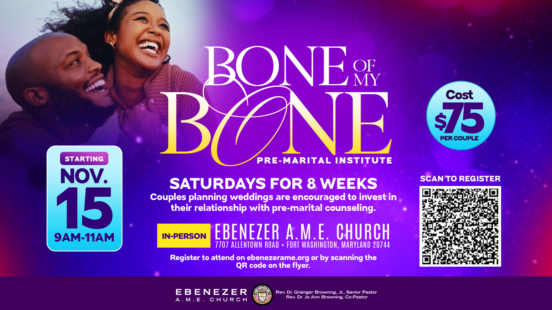 Ebenezer Bone of My Bone Classes in November Premarital Bone of My Bone Classes start Nov 15