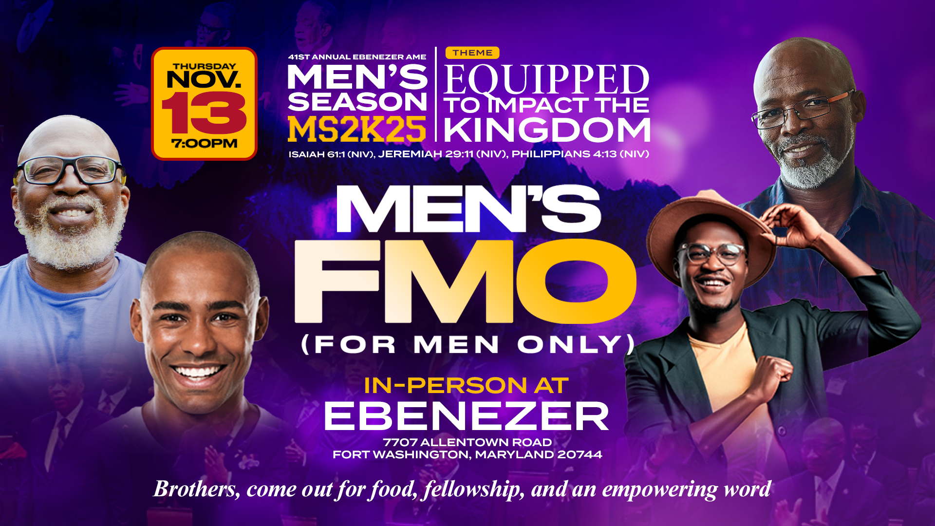 Ebenezer MENS SEASON - For Men Only - 2025 -FMO - SCREENS 2025 Men's Season FMO