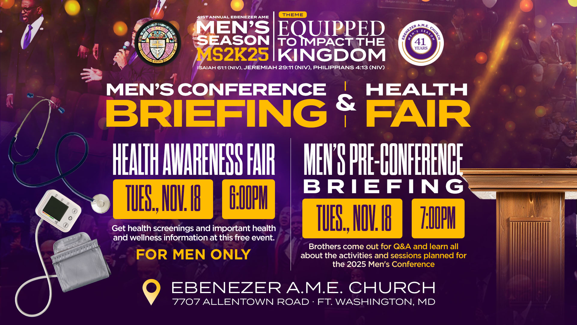 Men's Conference Pre-Briefing and Health Awareness Fair