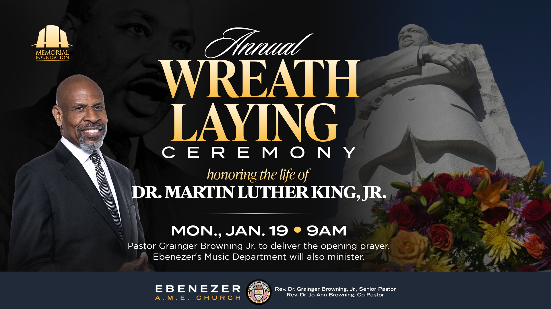 Pastor Grainger to pray for 2026 MLK Memorial Foundation Celebration