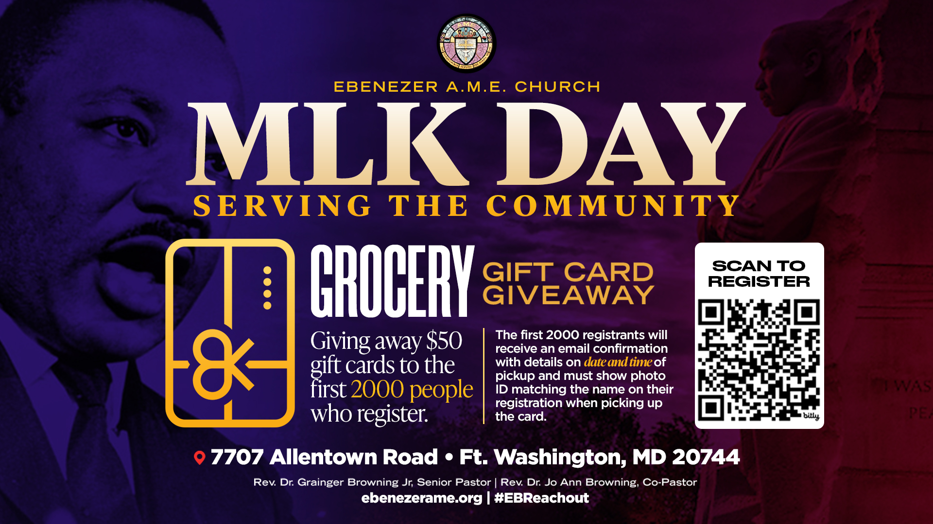 MLK Outreach Gift Card 2026 with QR Code 