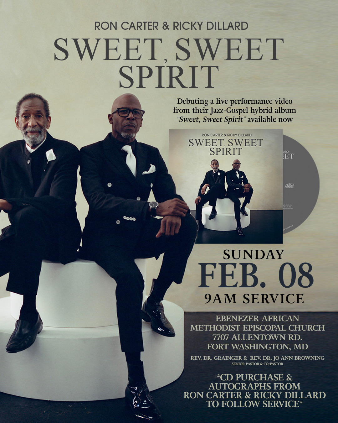 Ron Carter and Dr. Dillard at Ebenezer on Feb 8 
