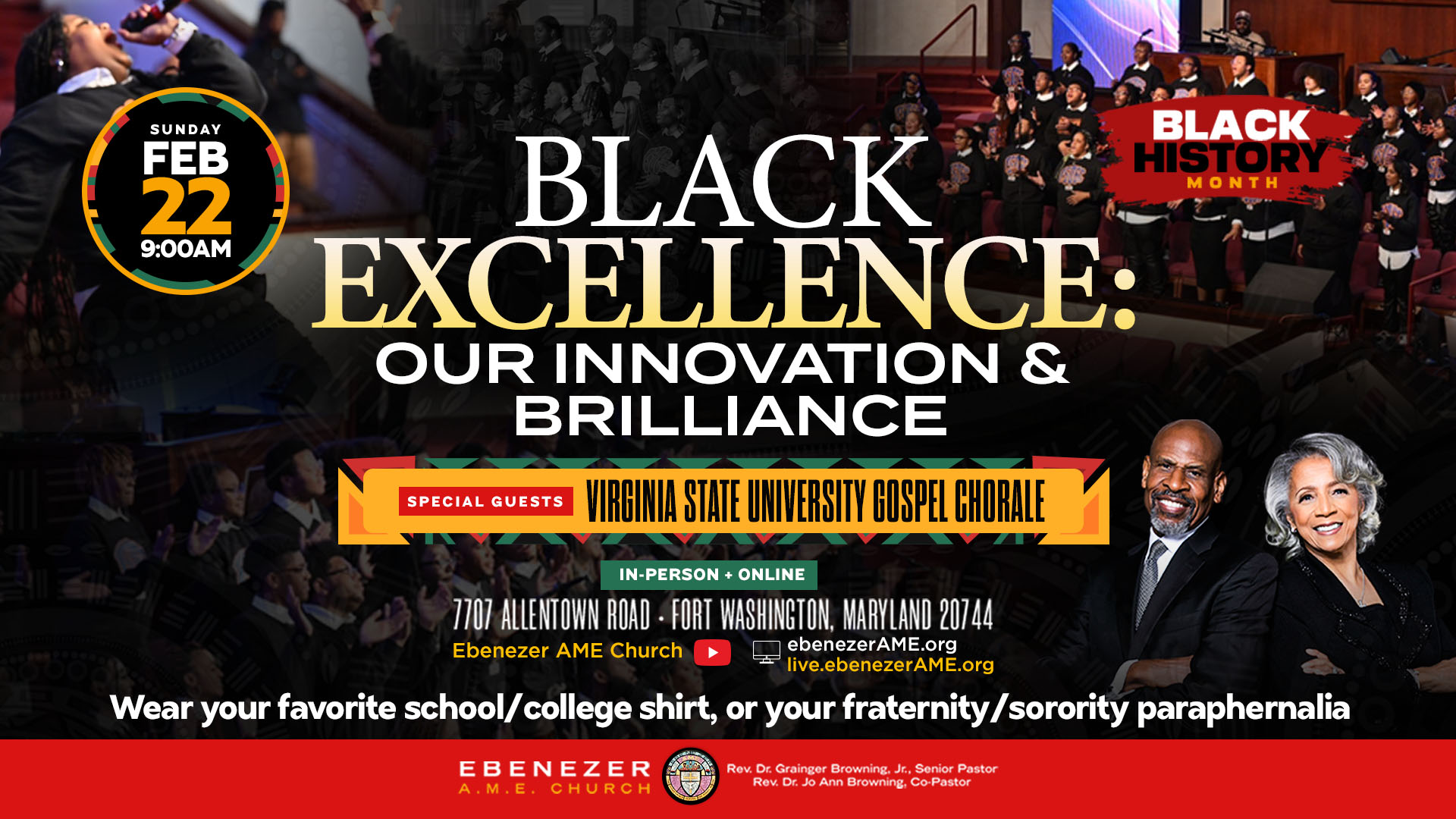 Ebenezer Black History - Worship Service Graphic - 2026 -BHM black excellence SCREENS (1) 2026 Black History Month Sun. Feb 22, 2026