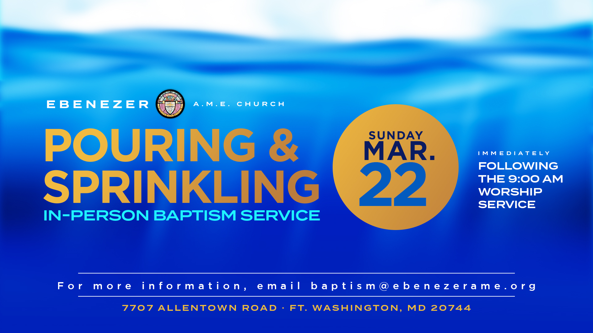 Baptism Pouring & Sprinkling on March 22