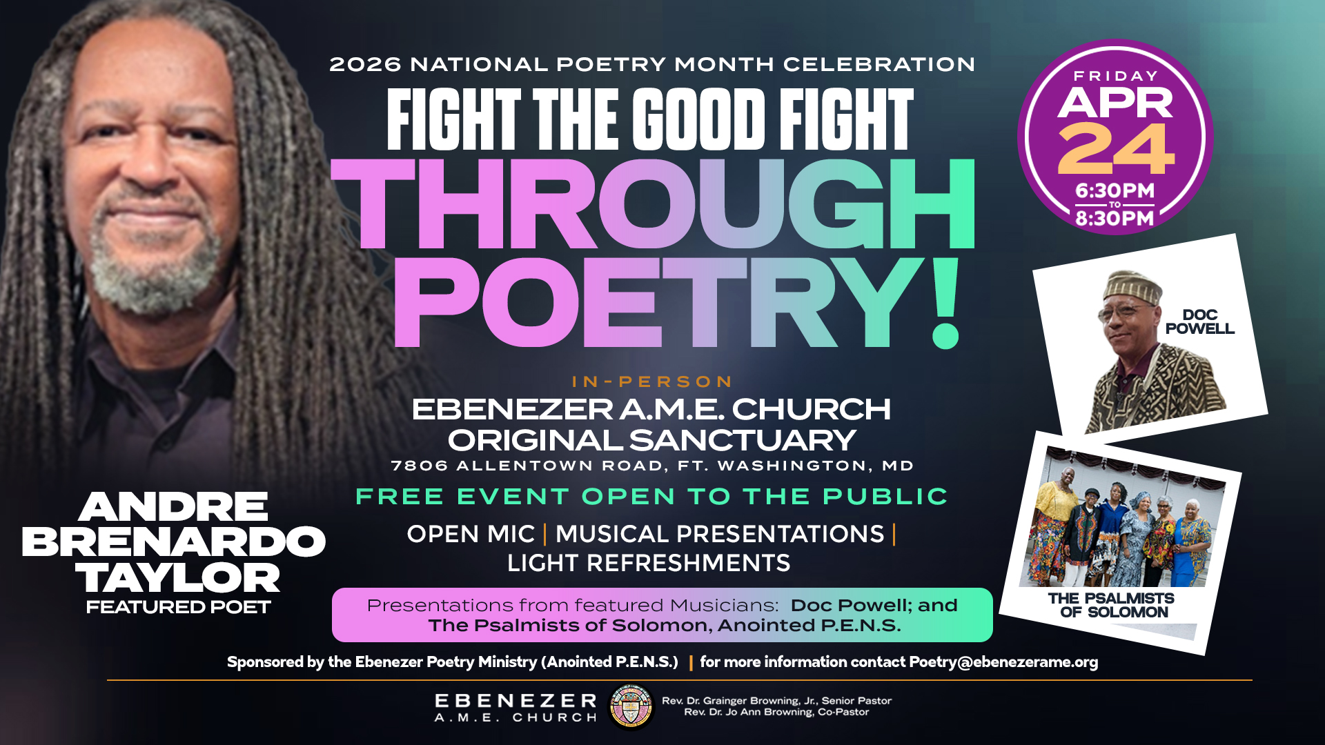 Poetry Ministry's National Poetry Month Event