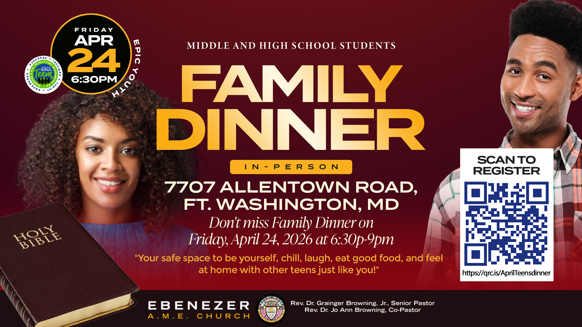 Youth Family Dinner on April 24