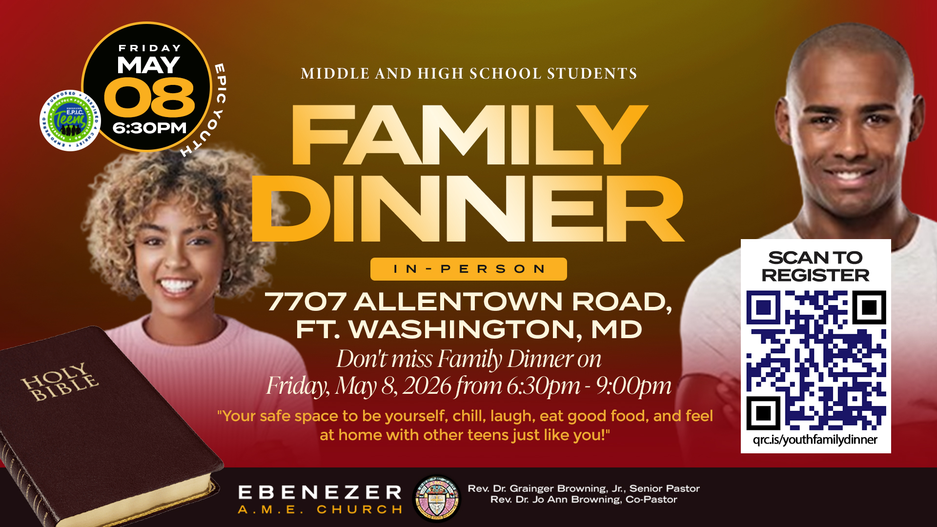 Youth Family Dinner on May 8