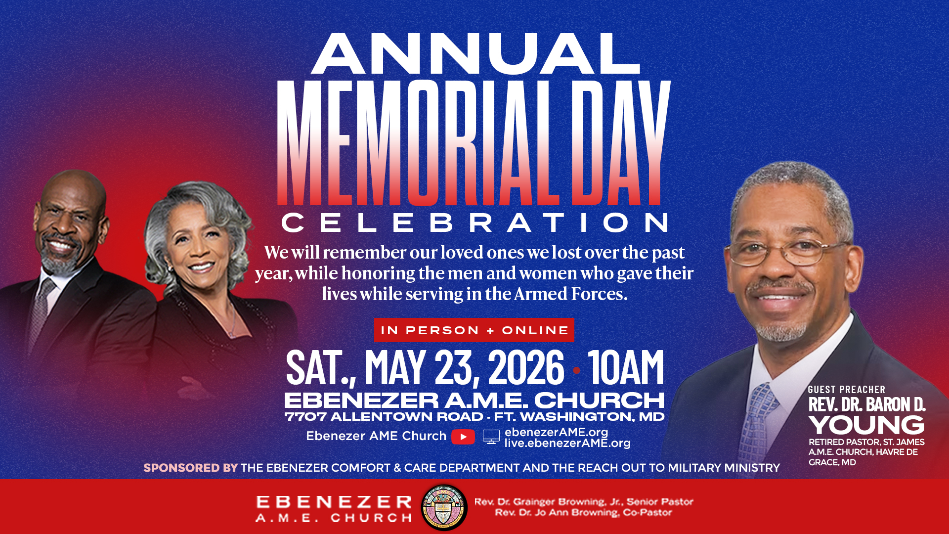 Annual Memorial Day Celebration 2026 -Memorial Day SCREEN SPEAKER + PASTORS (1) Annual Memorial Day Celebration Service 2026