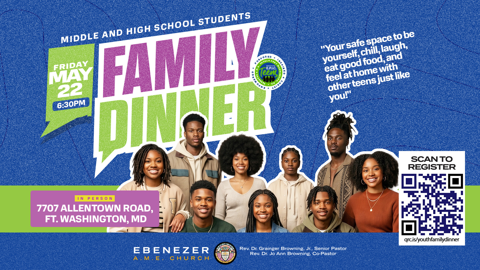 Youth Family Dinner on May 22