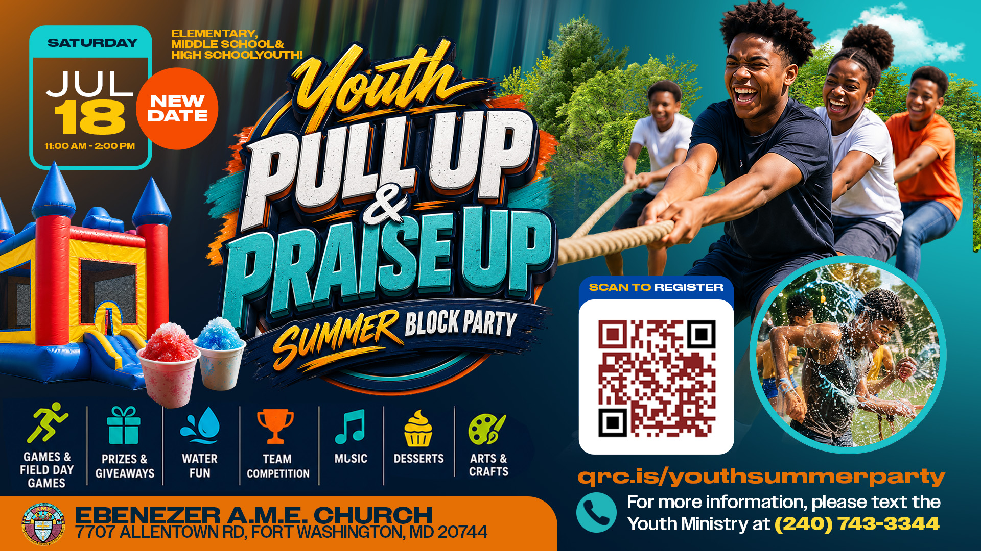 Youth Pull Up & Praise Party NEW DATE of July 18