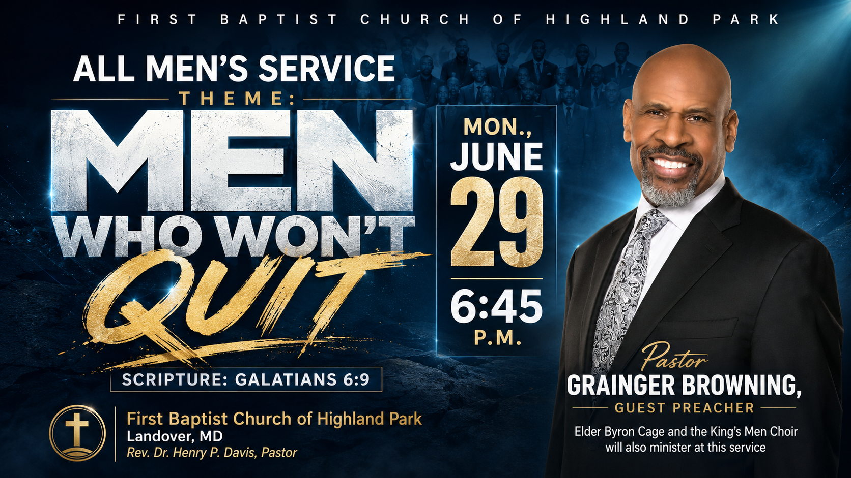 Pastor Grainger Browning to preach at FB Highland Park June 29