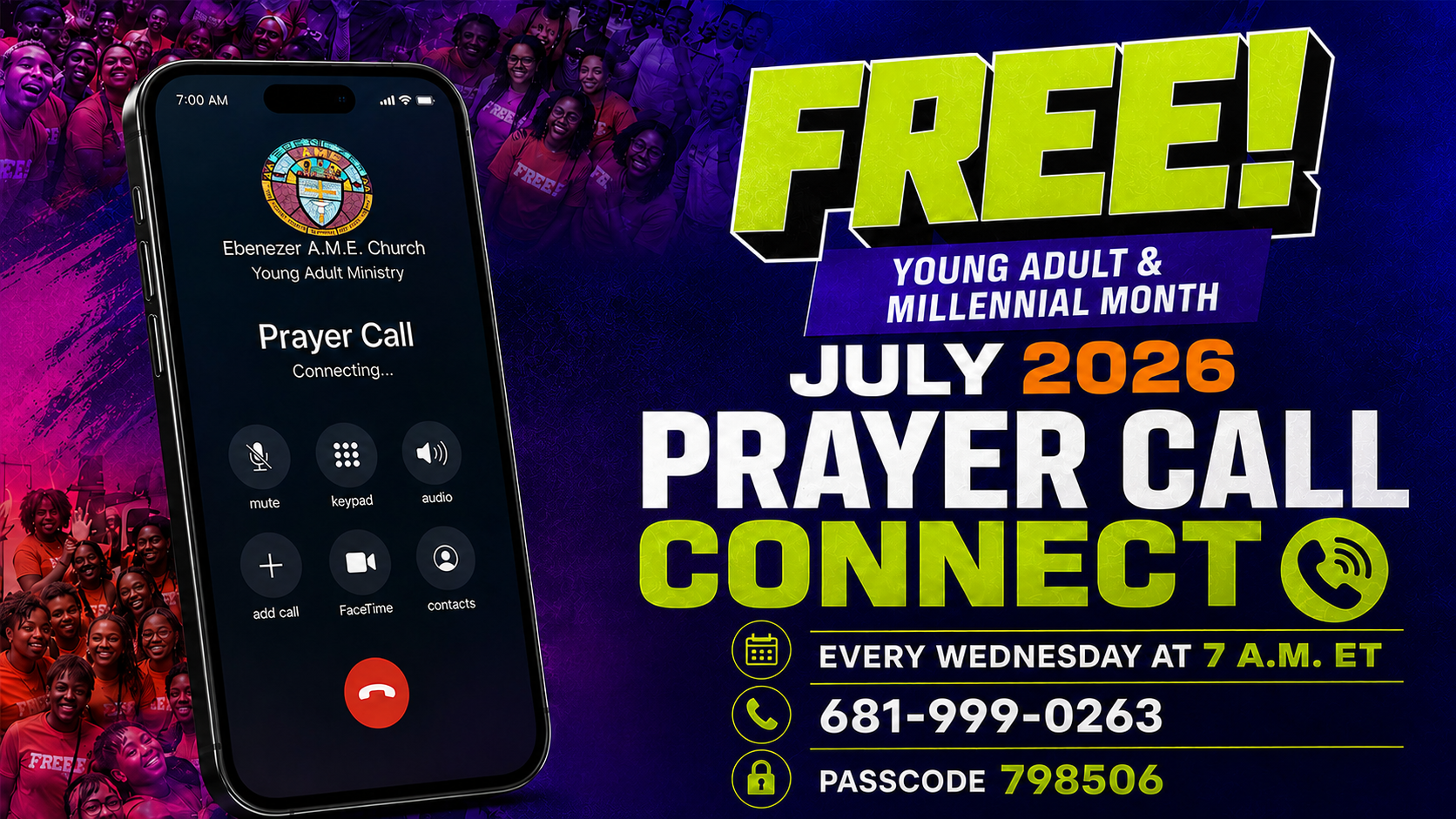 July YA Month Prayer Calls Every Wednesday 