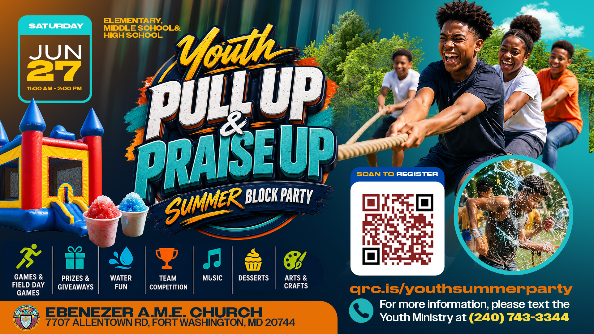 Pull Up and Praise Up Youth End of School Year Block Party