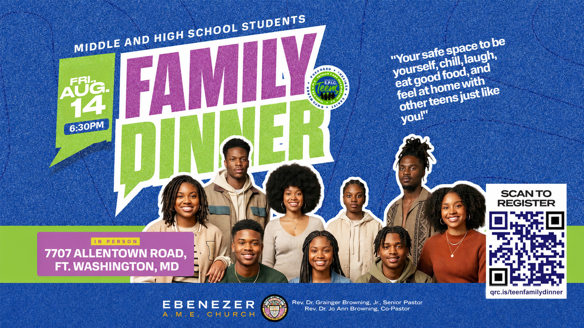 Youth Family Dinner on August 14