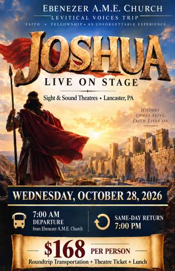 (8) Levitical Voices Joshua Play GRAPHIC Discipleship Classes at Ebenezer
