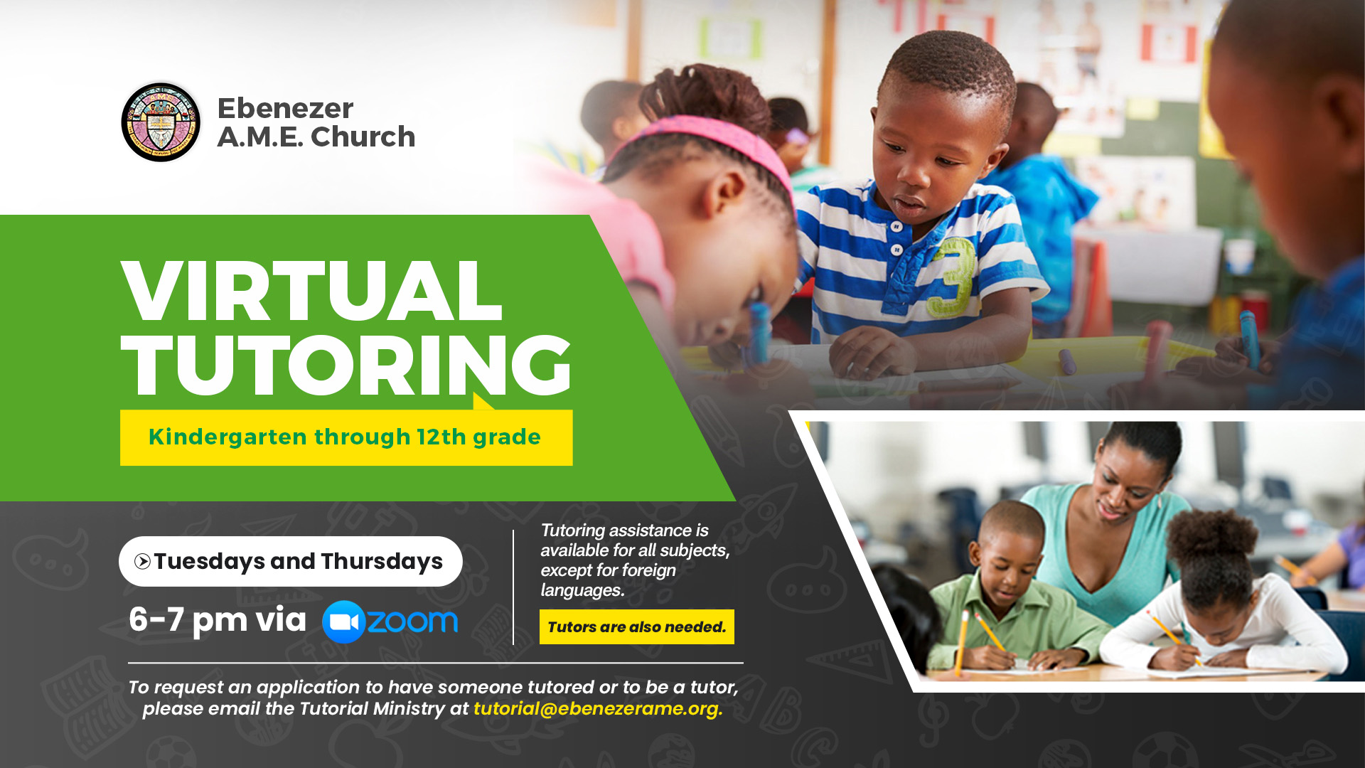 Virtual  Tutoring on Tuesdays and Thursdays 