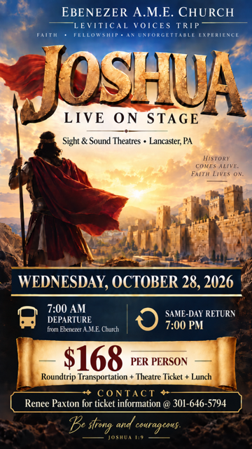 Joshua Play (Levitical Voices) on Weds., Oct 28