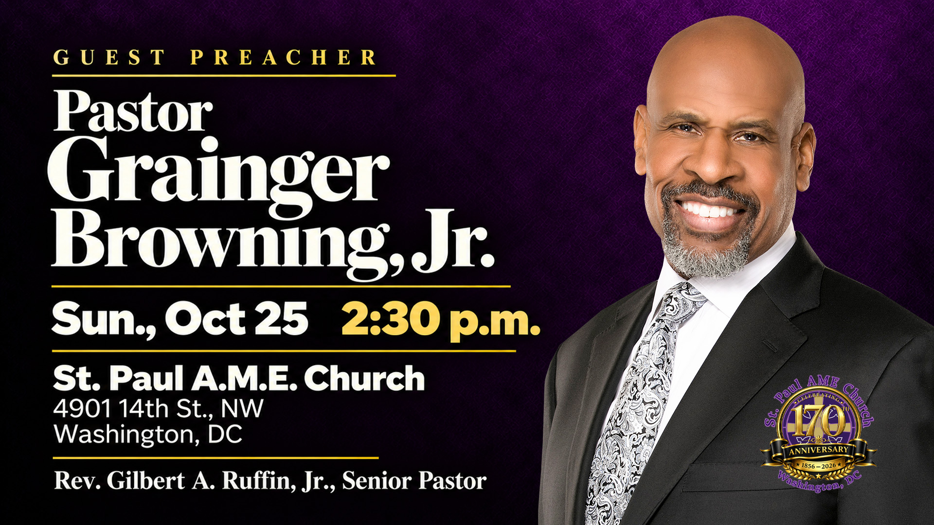 Pastor Grainger Browning Guest Preacher St. Paul AME Church