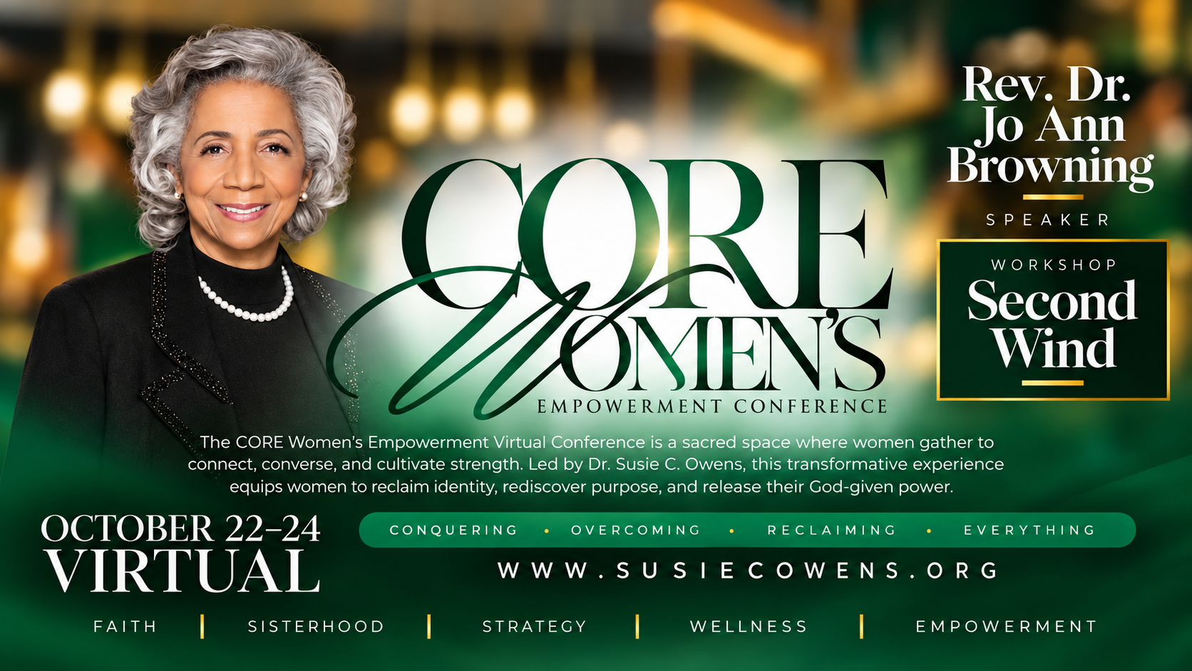 Pastor Jo Ann Women’s Empowerment Conference_ Second Wind Pastor Jo Ann to be facilitator at Core Conference on Oct. 24